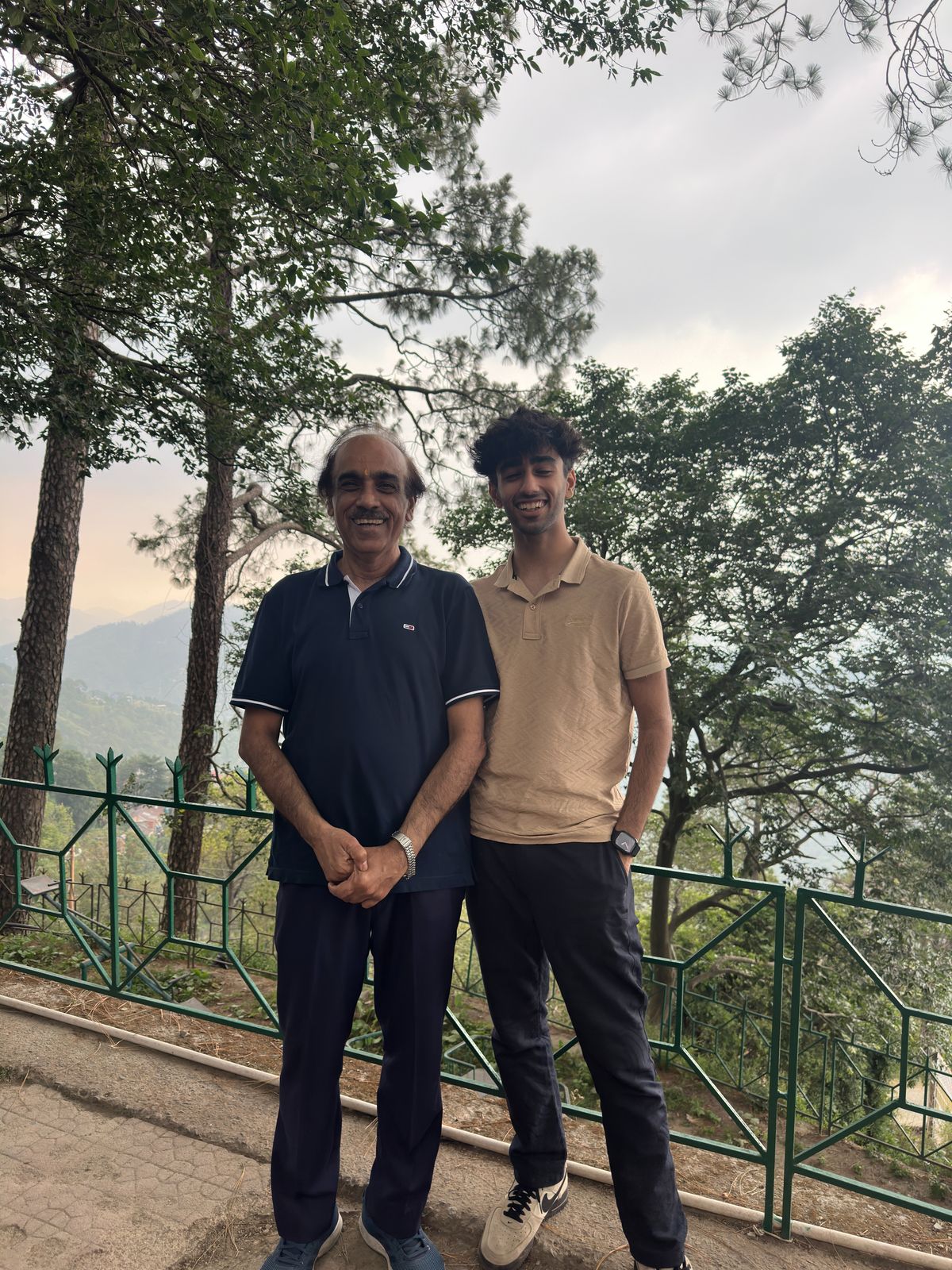 Rajiv Sachdev with his son in Kasauli